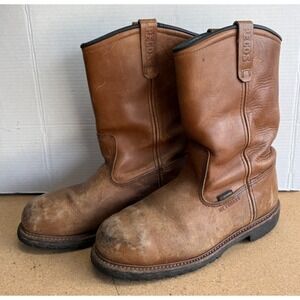 Mens Sz 10.5 D Red Wing 4481 Brown Leather Pull On Vibram Sole Pecos Boots